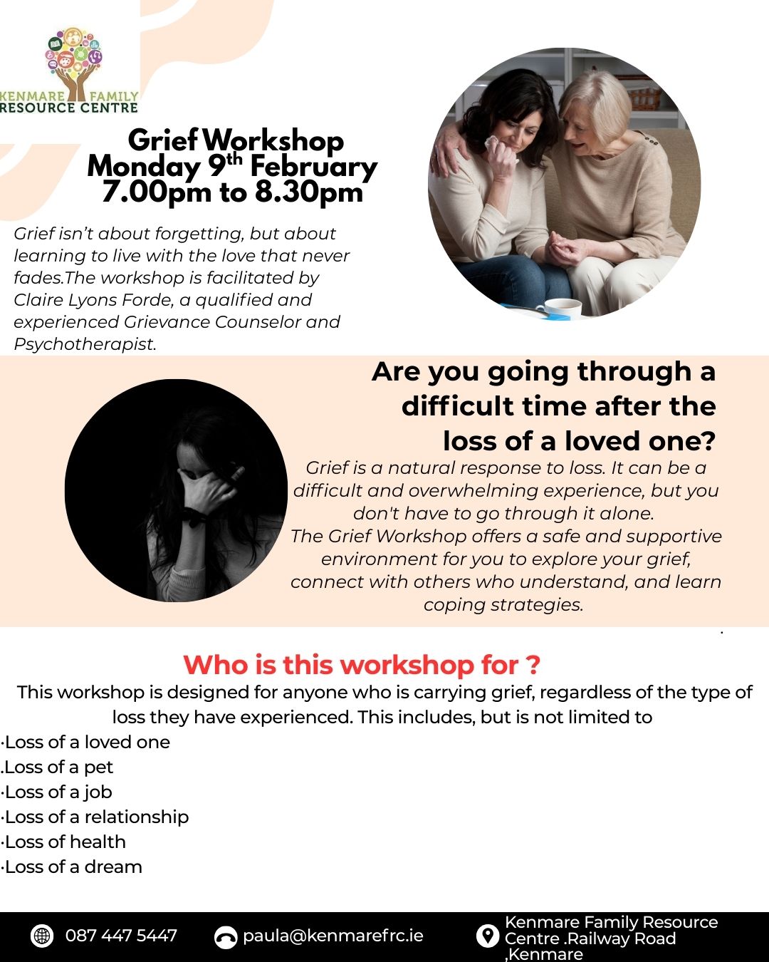 Black and Beige Simple Grief Support Instagram Post 1