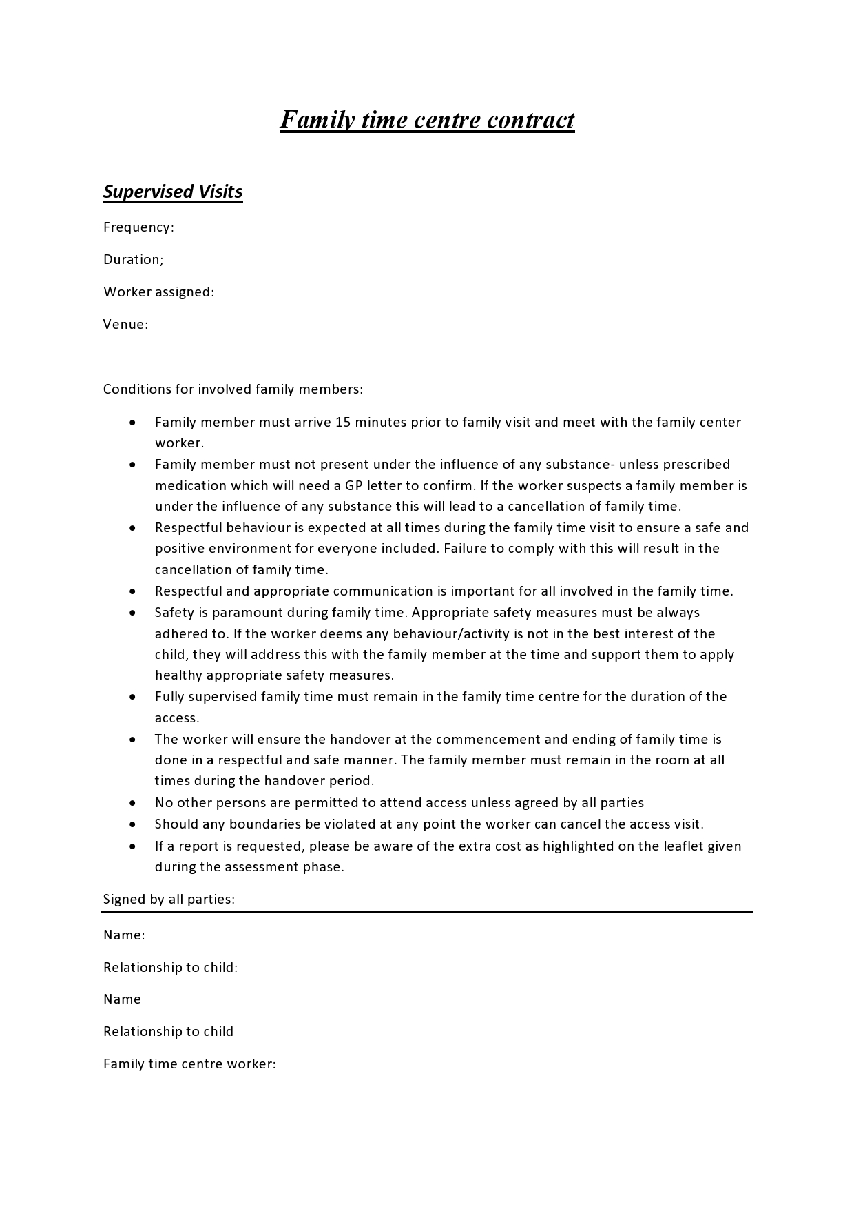 Family time centre contract page0001